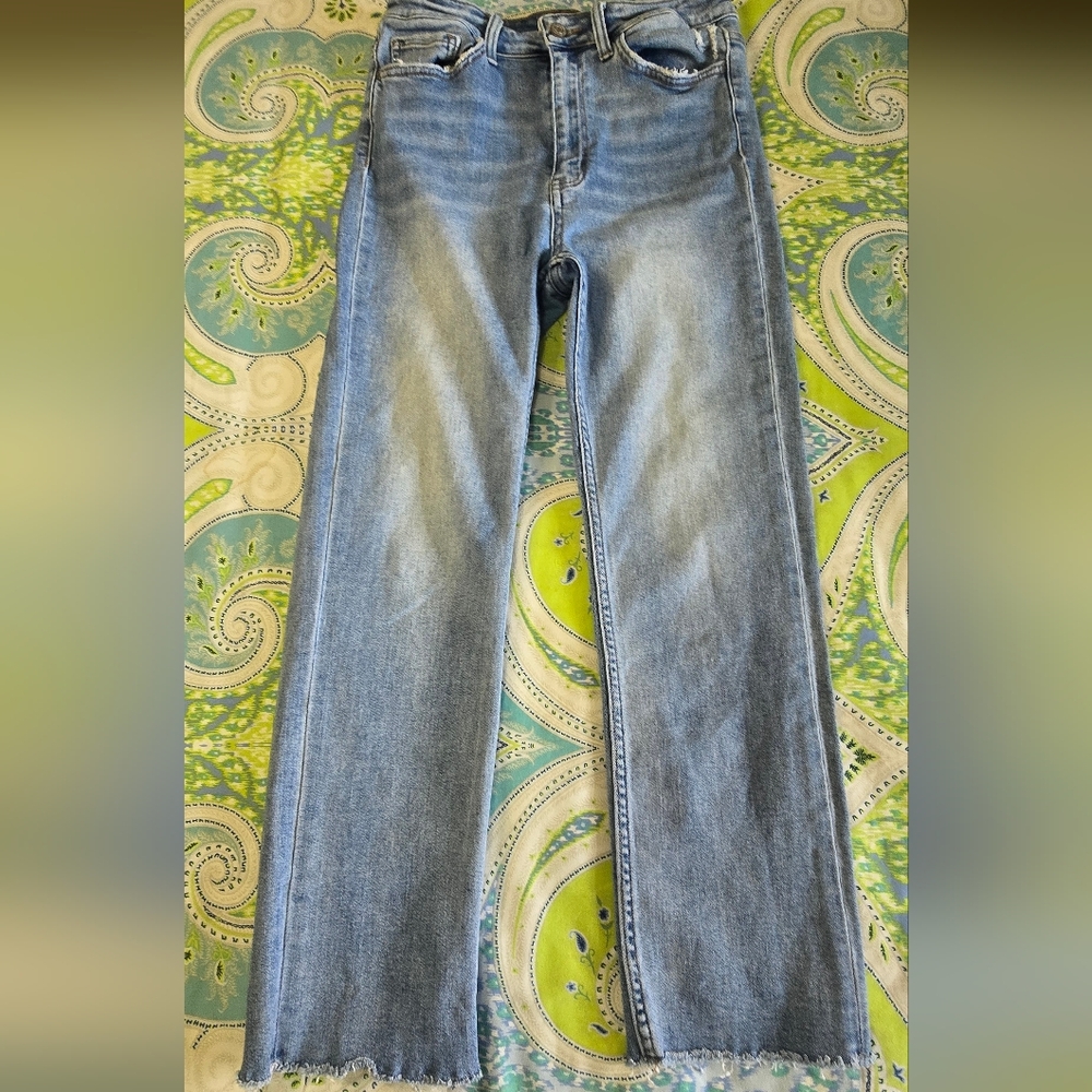 High-Rise Straight Leg Women's Jeans in Light Blue